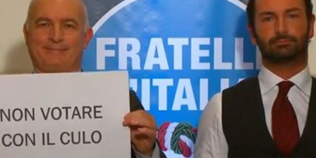 Spot omofobo di Fratelli d'Italia: "Non votate con il culo" [VIDEO]