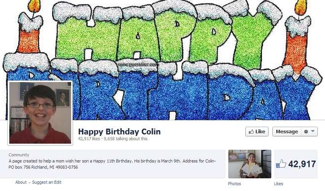11 anni e nessun amico: su Facebook riceve 870mila auguri di BuonCompleanno 11 anni e nessun amico: su Facebook riceve 870mila auguri di BuonCompleanno