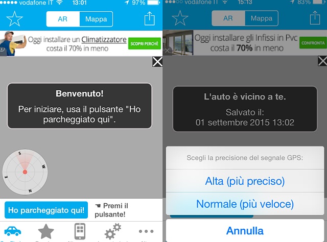 App Trova l'Auto con AR