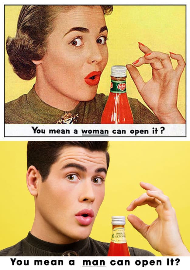 8 pubblicità vintage sessiste rifatte a... parti invertite
