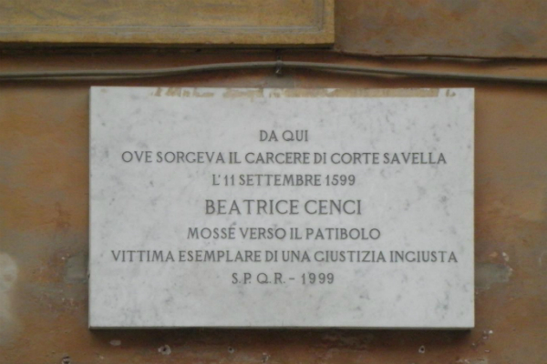 Quel bacio di Beatrice Cenci prima di essere decapitata per patricidio