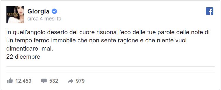 "Ciao Marina", la dedica di Giorgia per la morte dellla mamma di Alex Baroni