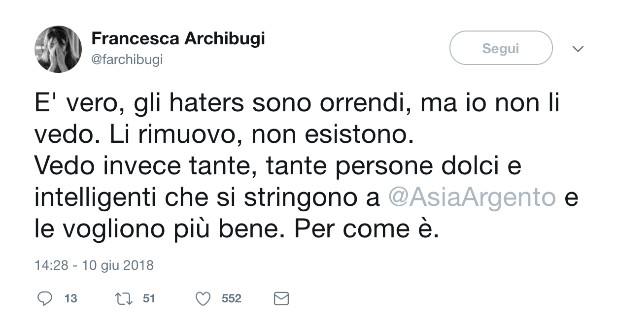 Dalla parte di Asia Argento: l'ignoranza non è un'opinione