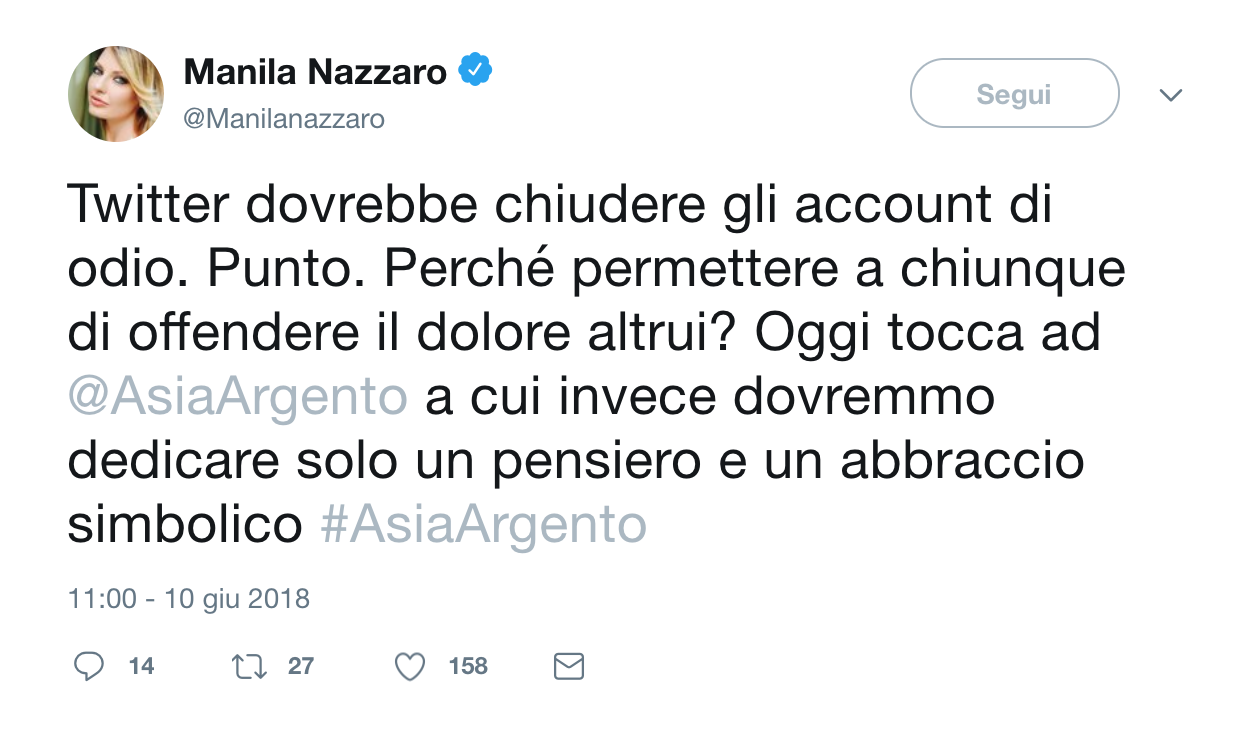 Dalla parte di Asia Argento: l'ignoranza non è un'opinione