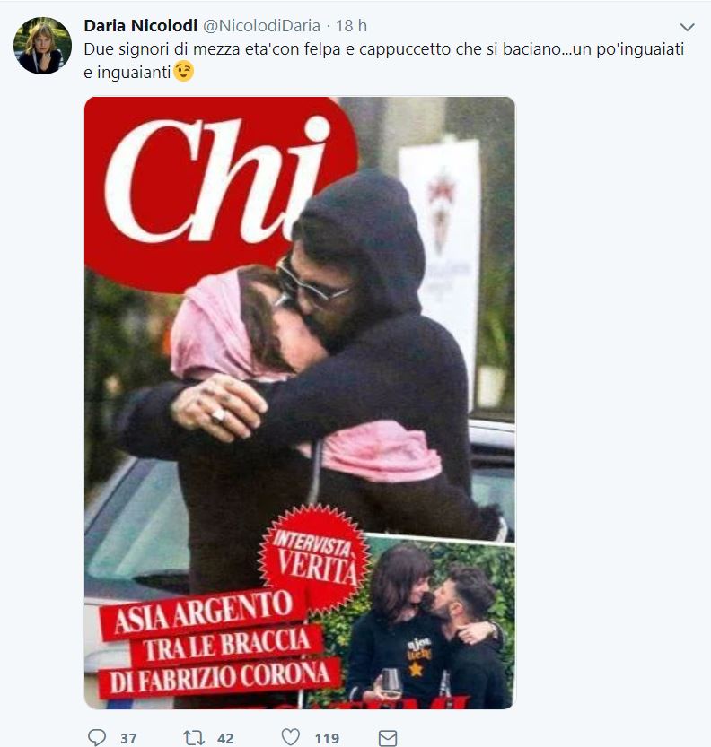 Asia Argento, Fabrizio Corona e la suocera: quel triangolo che non ci riguarda più