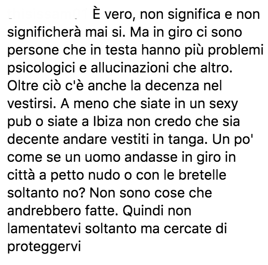 In questi commenti c'è il perché le donne continueranno a essere stuprate