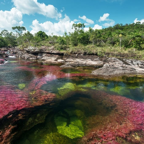 Viaggio lungo il fiume dalle acque color arcobaleno