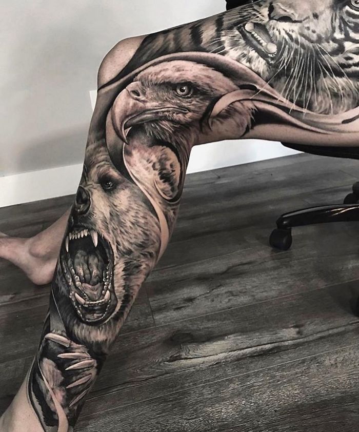 Tattoo Legs: 30 ipnotici tatuaggi per gambe colorate (o in bianco e nero)