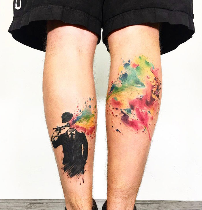 Tattoo Legs: 30 ipnotici tatuaggi per gambe colorate (o in bianco e nero)