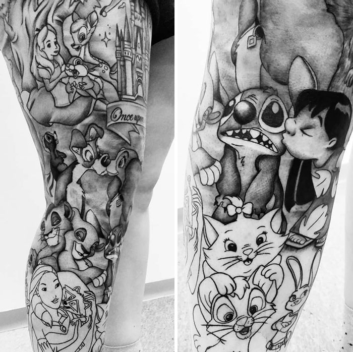 Tattoo Legs: 30 ipnotici tatuaggi per gambe colorate (o in bianco e nero)