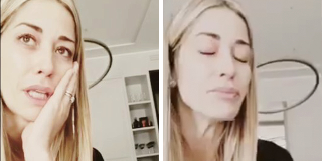 Le lacrime di Elena Santarelli che finalmente può non nascondersi più