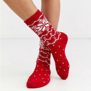 Calze Natalizie Alte Sopra Il Ginocchio Yilanmy - Rosse Con Fiocco E Motivo Candy Cane, 2 Paia, Taglia Unica