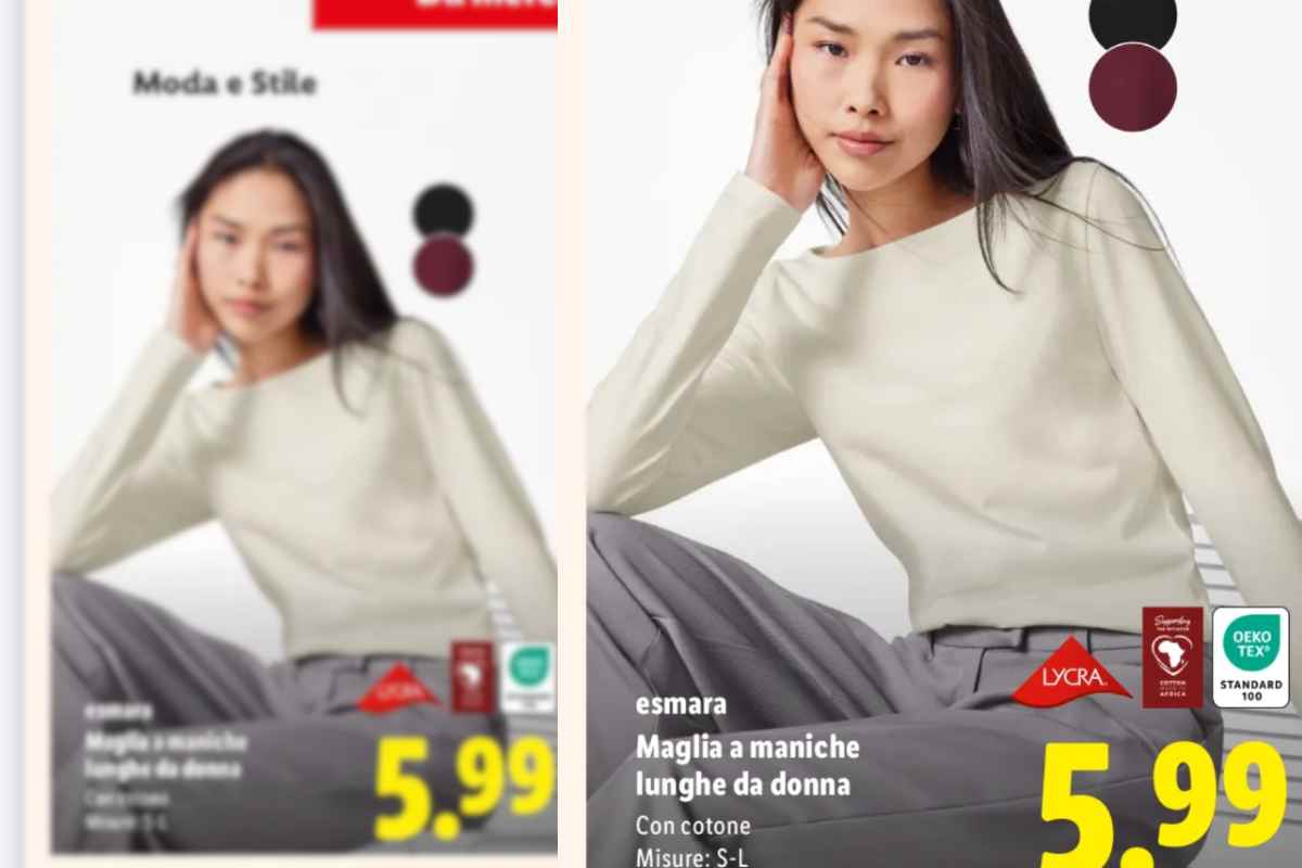 maglia donna offerta da lidl