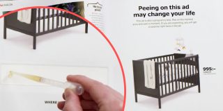 La trovata di Ikea: la pubblicità è un test di gravidanza su cui fare la pipì