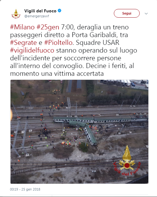 Milano, treno deragliato: 3 morti e 5 feriti gravi +++ in aggiornamento ++++