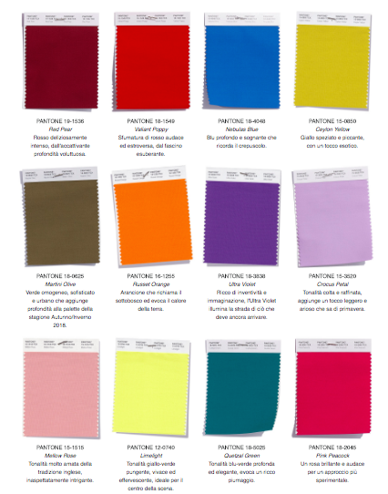 Ecco la nuova palette dei colori Pantone Autunno-Inverno