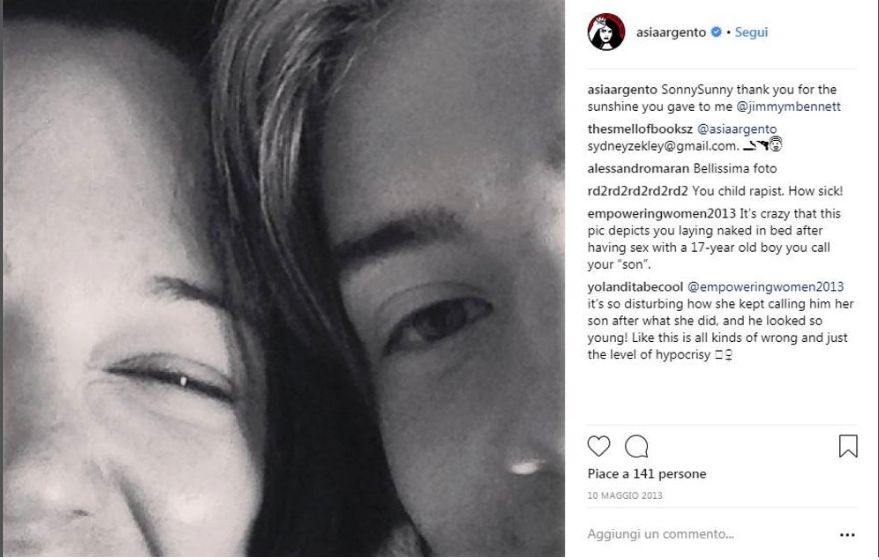 Asia Argento e le molestie al 17enne: cosa resta del MeToo?