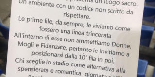 Le pesanti parole da Medioevo degli ultra della Lazio sulle donne tifose