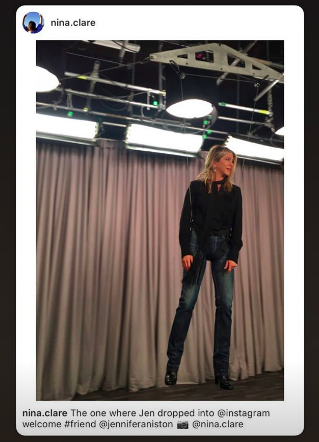 La foto di Jennifer Aniston è perfetta, ma lei posta quella del retroscena