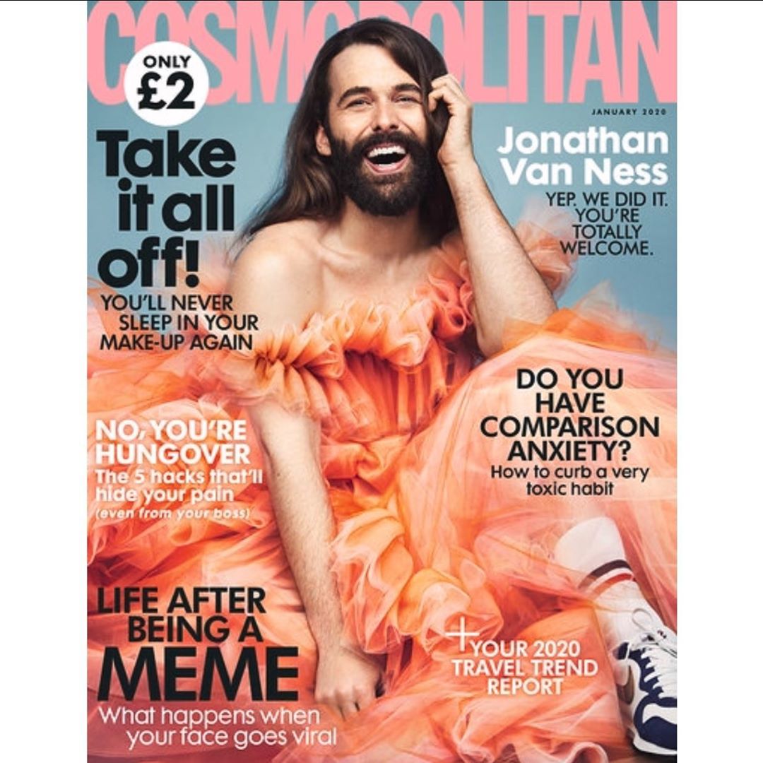 Chi è Jonathan Van Ness, primo modello non femminile in 35 anni in cover su Cosmopolitan UK
