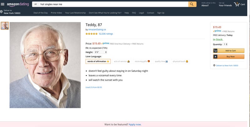 Amazon Dating: il portale dove "acquistare" il tuo fidanzato per San Valentino