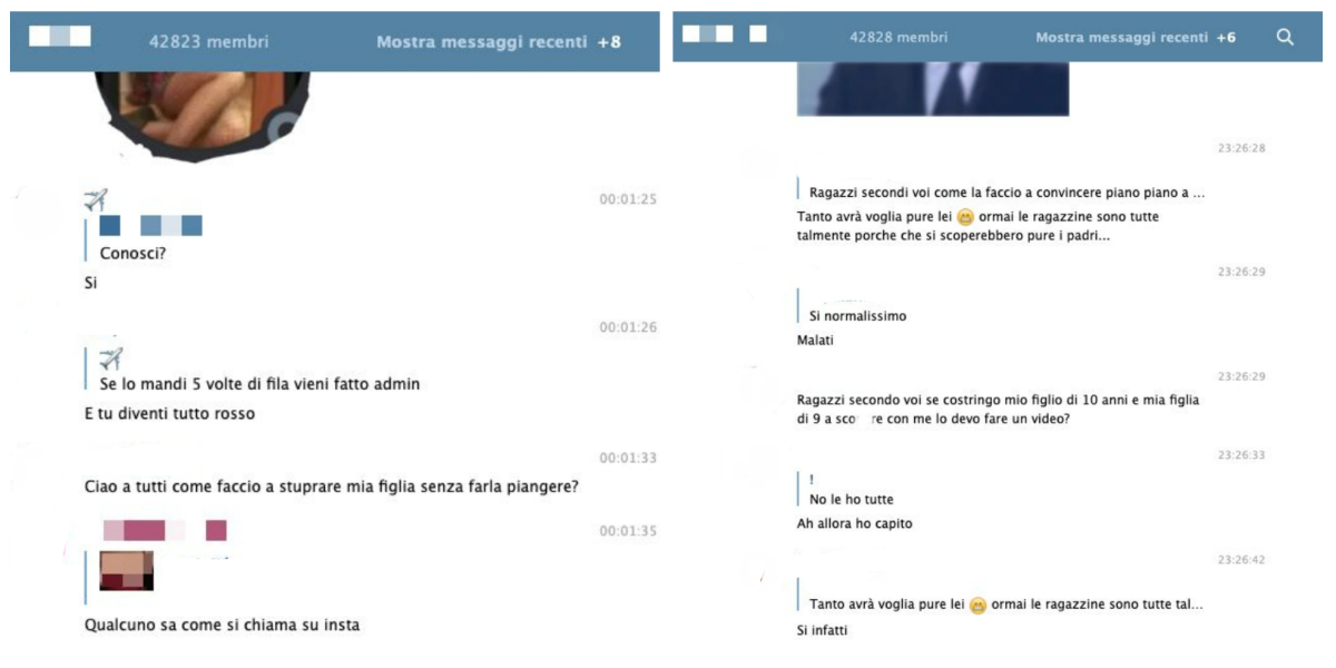 "Stupro tua sorella" e i canali Telegram che incitano al femminicidio e alla pedofilia