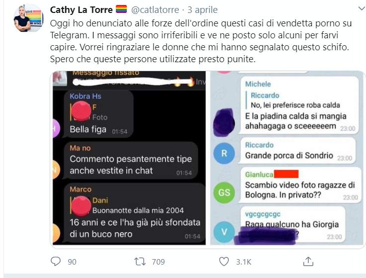 "Stupro tua sorella" e i canali Telegram che incitano al femminicidio e alla pedofilia