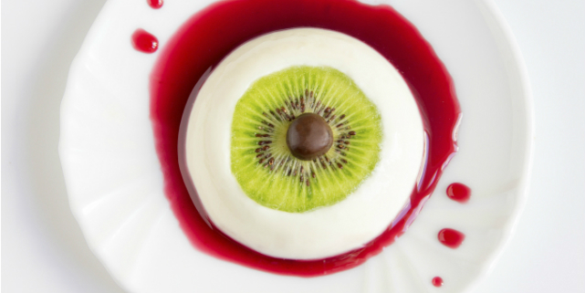 panna cotta forma occhio halloween
