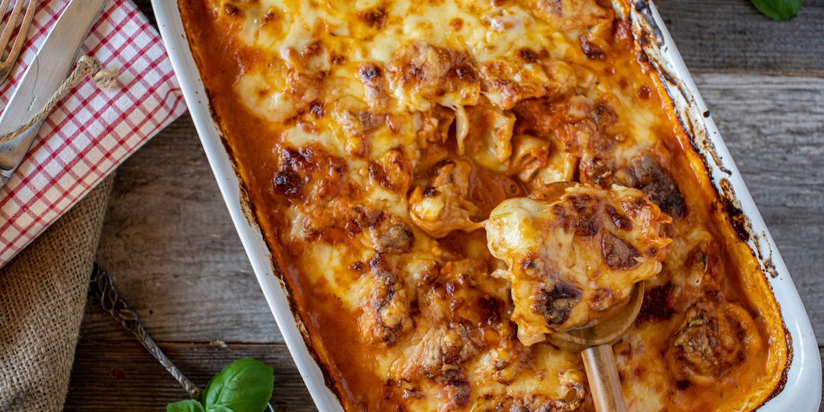 Pasticcio di tortellini al forno