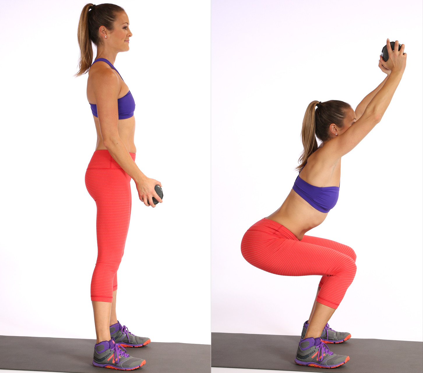 Squat con slancio delle braccia sopra la testa