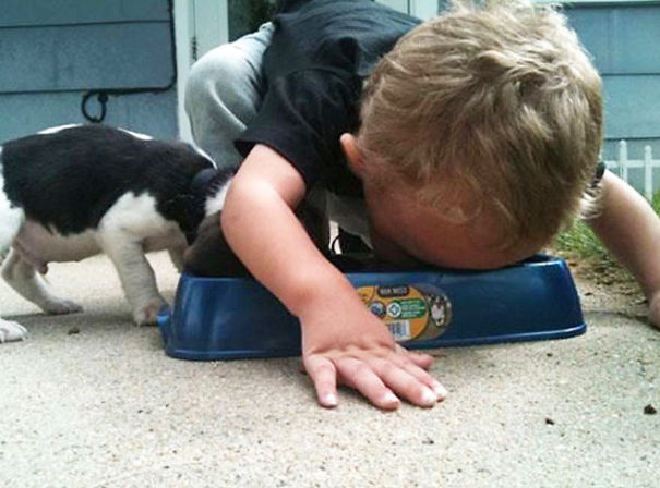 Bambini Che si Comportano Come i Loro Amici a 4 Zampe