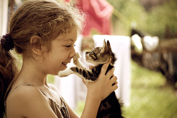 Fotografie che ti Dimostrano l'Importanza di Avere un Gatto per i Bambini