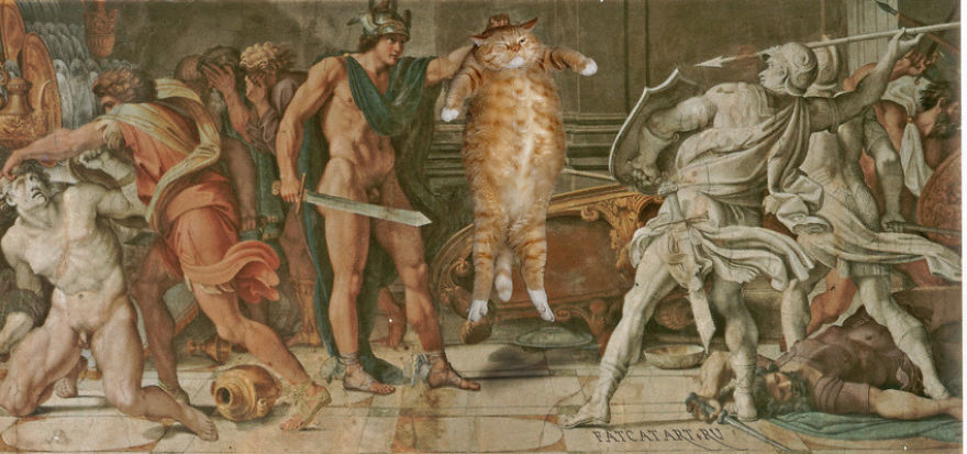 25 Ricostruzioni di Quadri Famosi con lo "zampino" di un Gatto