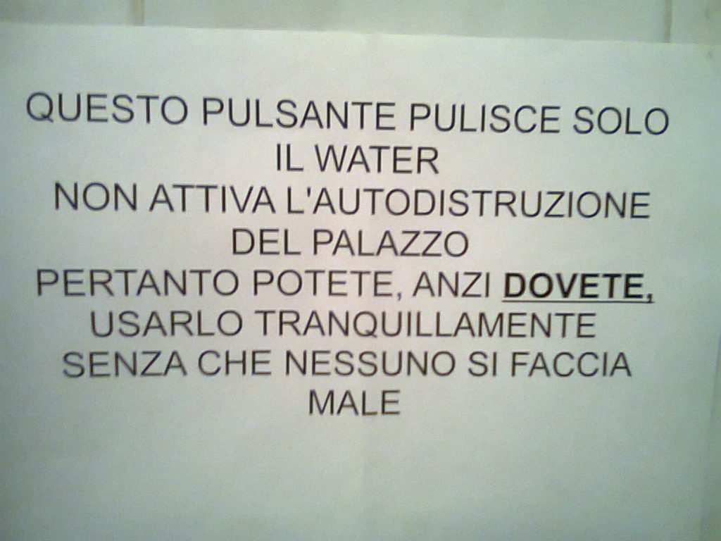 I 15 Cartelli Più Divertenti Appesi Nei Bagni di Tutto Il Mondo