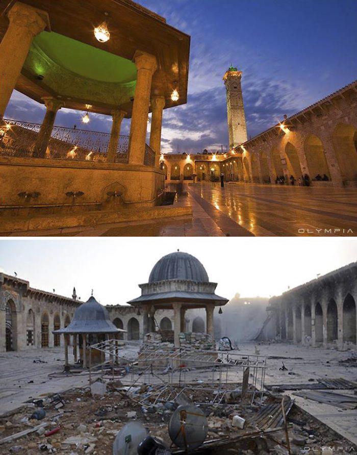 10 immagini che mostrano Aleppo (Siria) prima e dopo le bombe