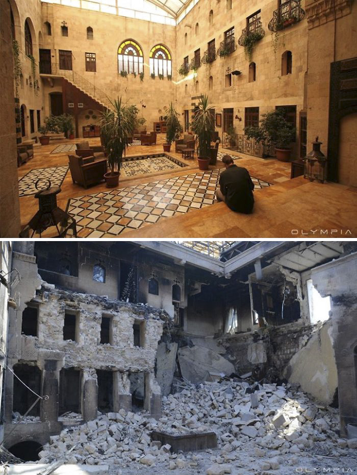 10 immagini che mostrano Aleppo (Siria) prima e dopo le bombe