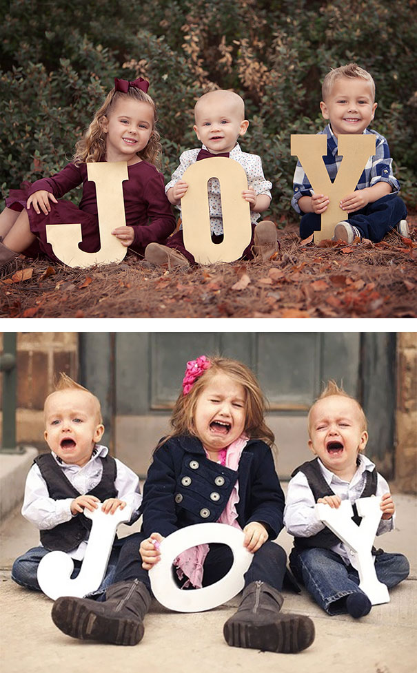 25 divertenti foto di bambini che non sono uscite come gli originali a cui si ispirano