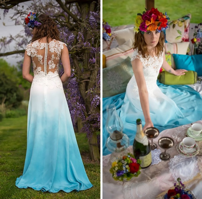 Bianco... con finale colorato! Ecco la nuova tendenza degli abiti da sposa