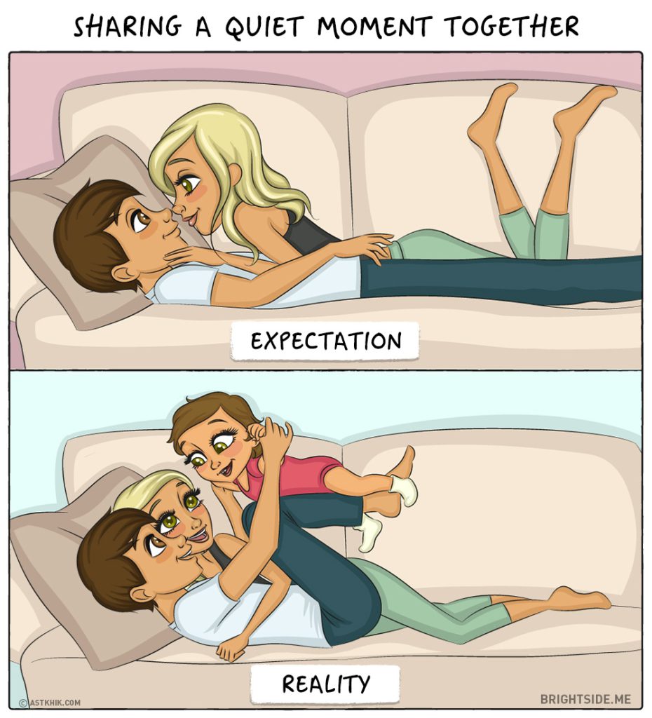 Diventare mamma: aspettative VS realtà. 9 immagini che solo chi è genitore può capire