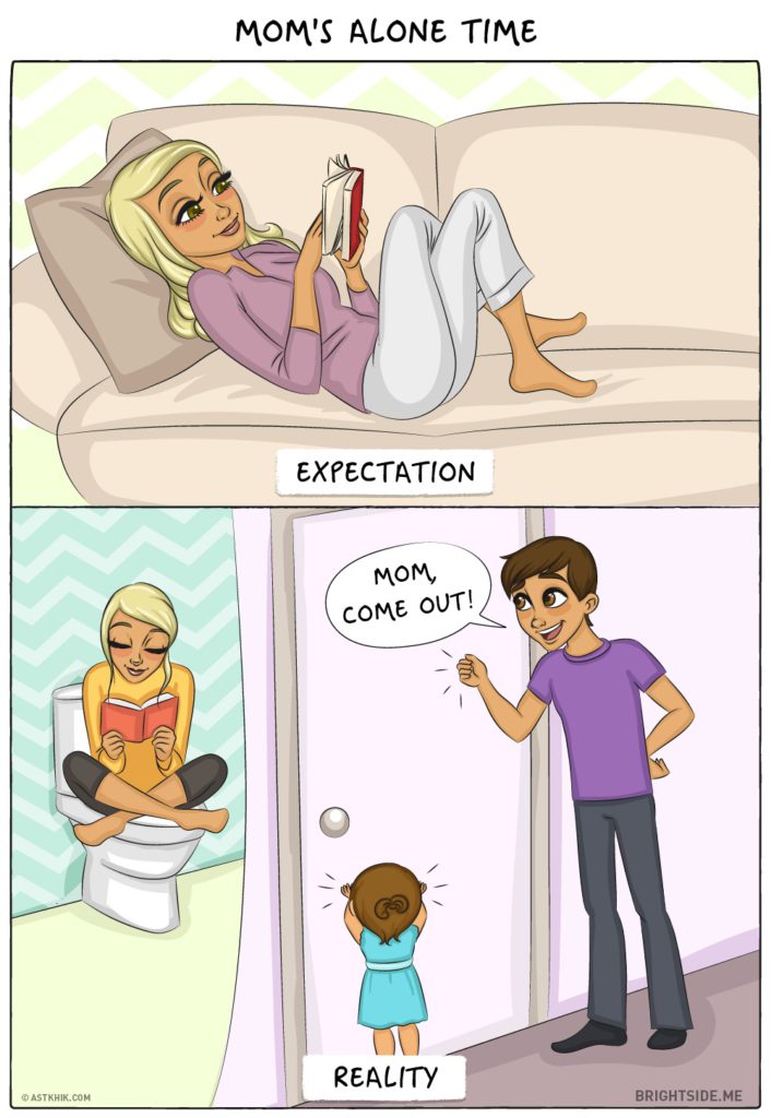Diventare mamma: aspettative VS realtà. 9 immagini che solo chi è genitore può capire