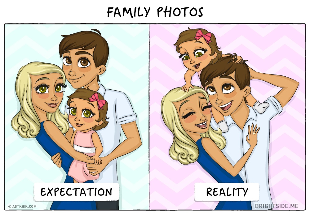 Diventare mamma: aspettative VS realtà. 9 immagini che solo chi è genitore può capire