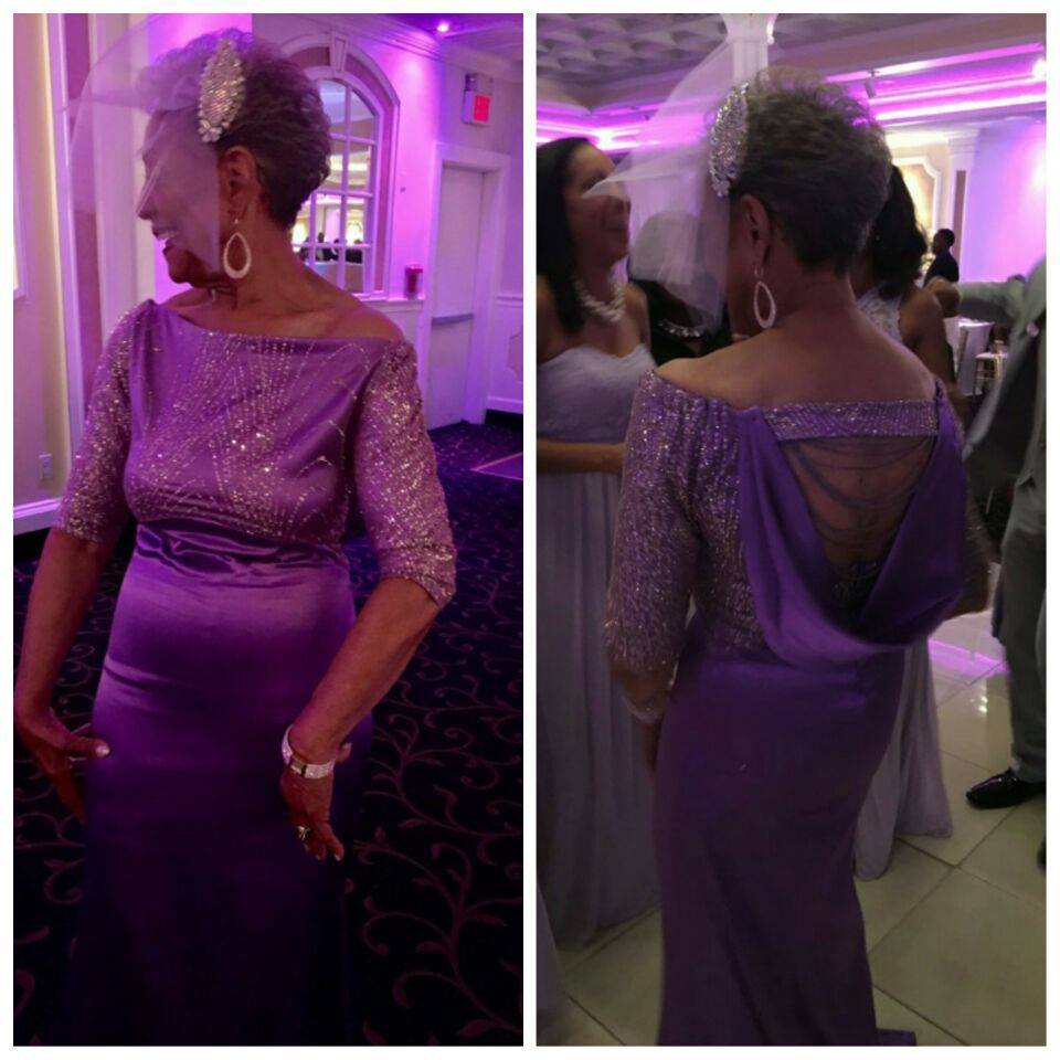 Millie, sposa a 86 anni con l'abito disegnato da lei