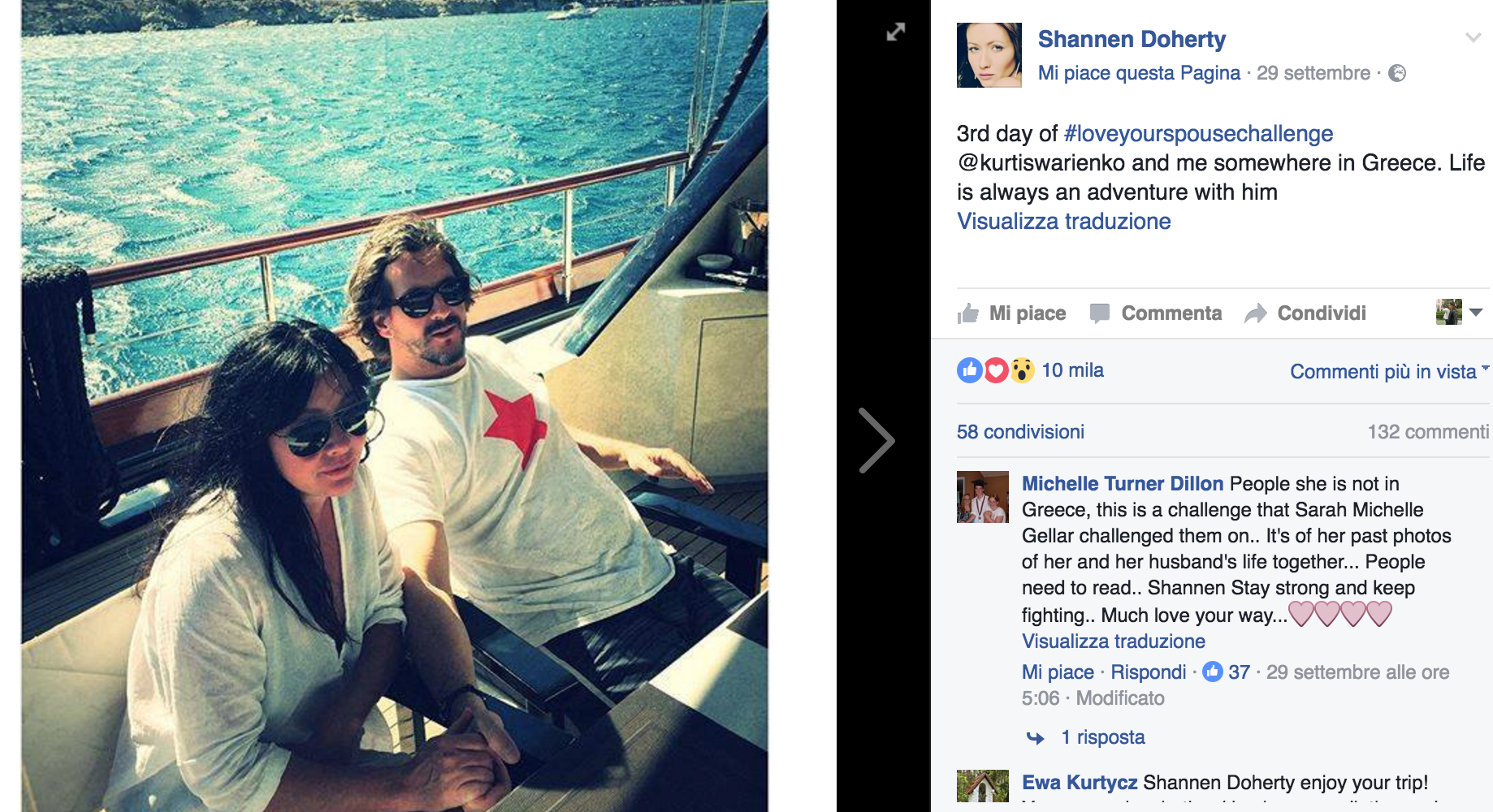 "In salute e in malattia": Shannen Doherty pubblica 8 foto per raccontare il suo amore più forte del cancro