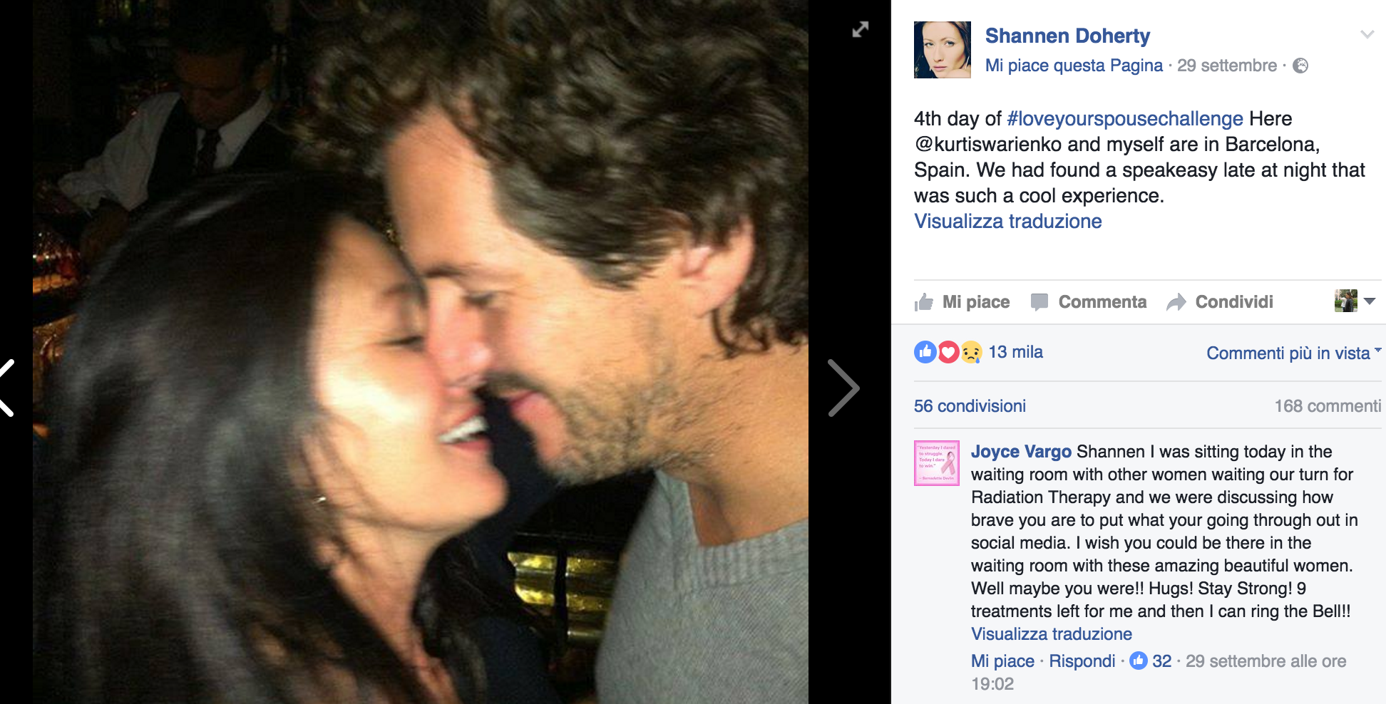 "In salute e in malattia": Shannen Doherty pubblica 8 foto per raccontare il suo amore più forte del cancro