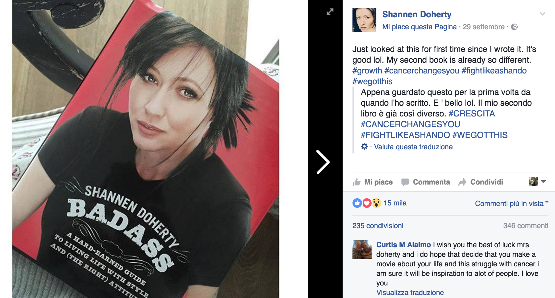 "In salute e in malattia": Shannen Doherty pubblica 8 foto per raccontare il suo amore più forte del cancro
