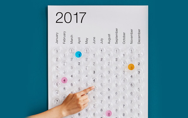 Il calendario 2017 e altri 10 oggetti must-have in pluriball