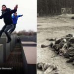 "Basta selfie sui luoghi della Shoah": 10 fotomontaggi che fanno riflettere