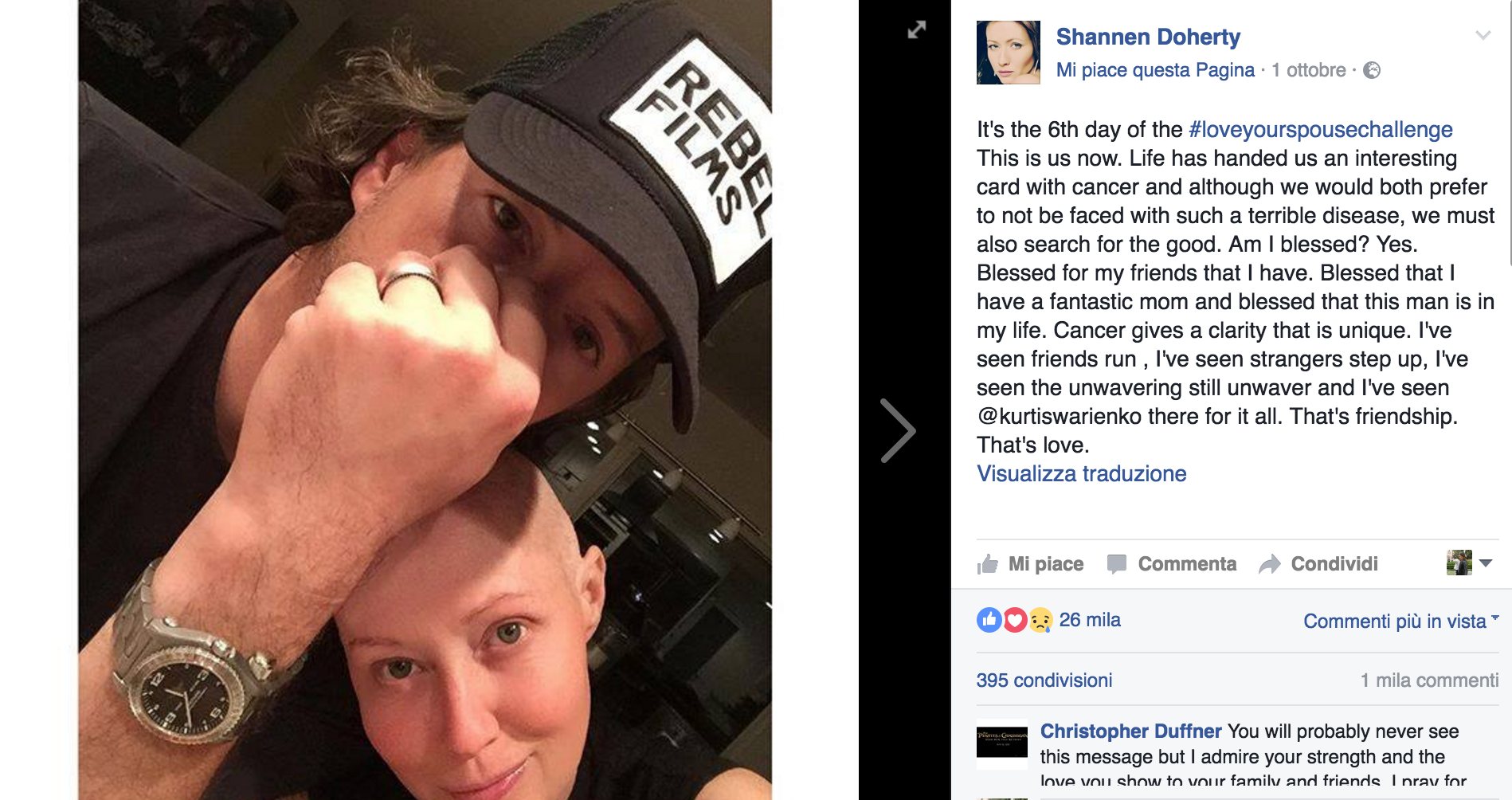 Shannen Doherty, il dolore e il coraggio della lotta contro il cancro