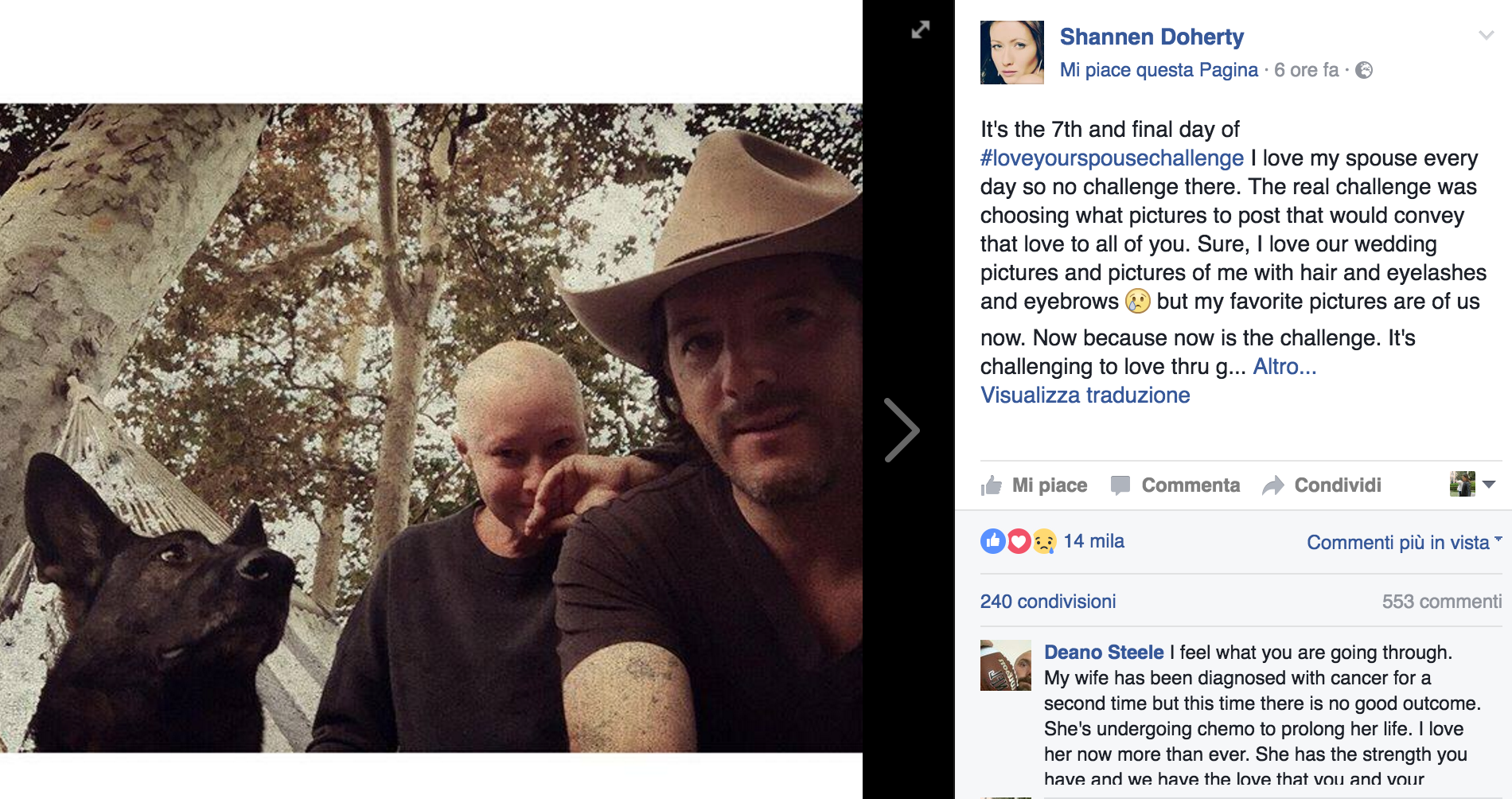 Shannen Doherty, il dolore e il coraggio della lotta contro il cancro