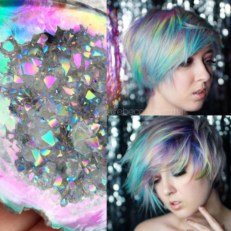 Geode hair: capelli arcobaleno come le pietre semipreziose